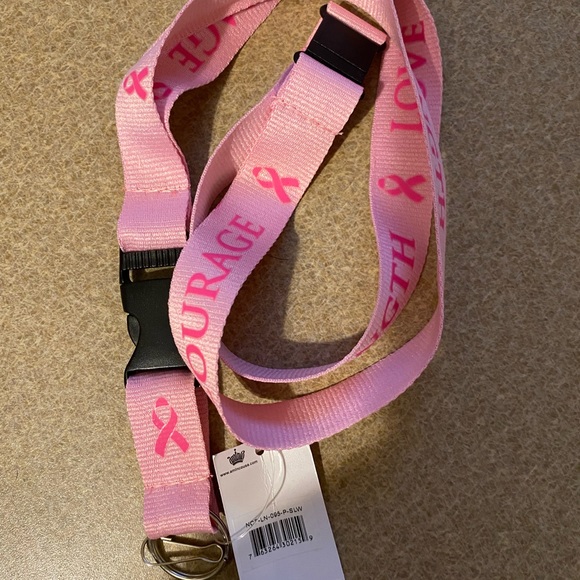 Cancer Awareness With Sayings 1" Wide Lanyard Lobster Claw Clasp 22 Inches NWT - Picture 2 of 6